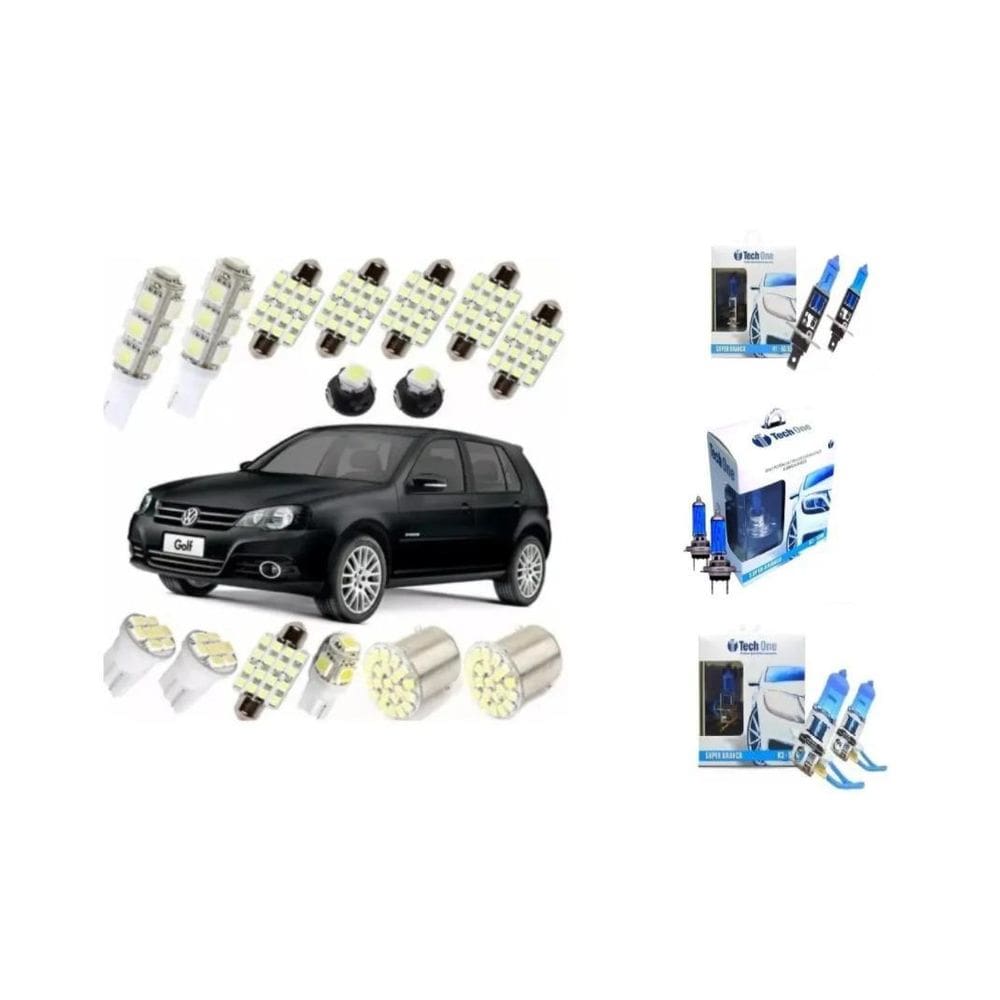 Kit Lampadas Led Golf G3 G4 Sapão + Super Brancas Techone