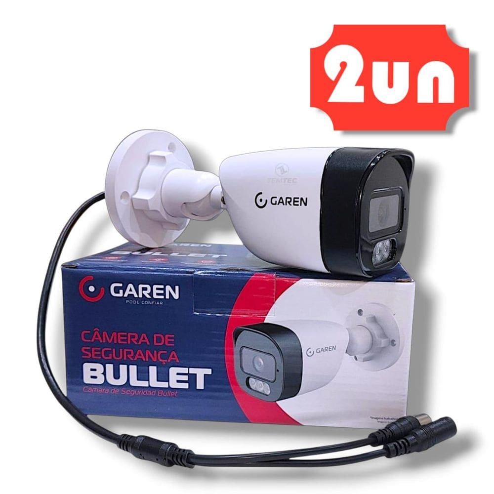 Kit 02 Câmera Segurança Bullet Full Hd colorida noite 2.8mm