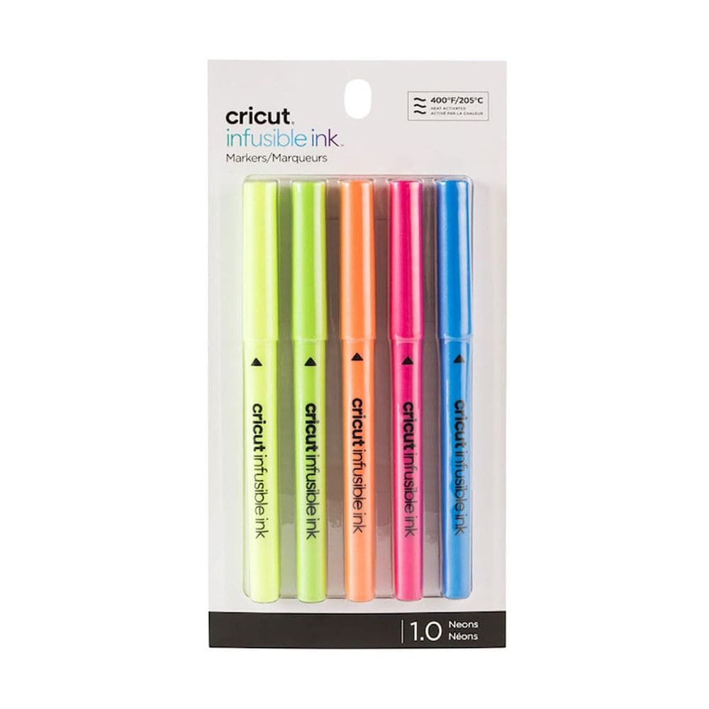 Marcadores Cricut Infusible Ink 1.0 Neon Pack com 5 unidades
