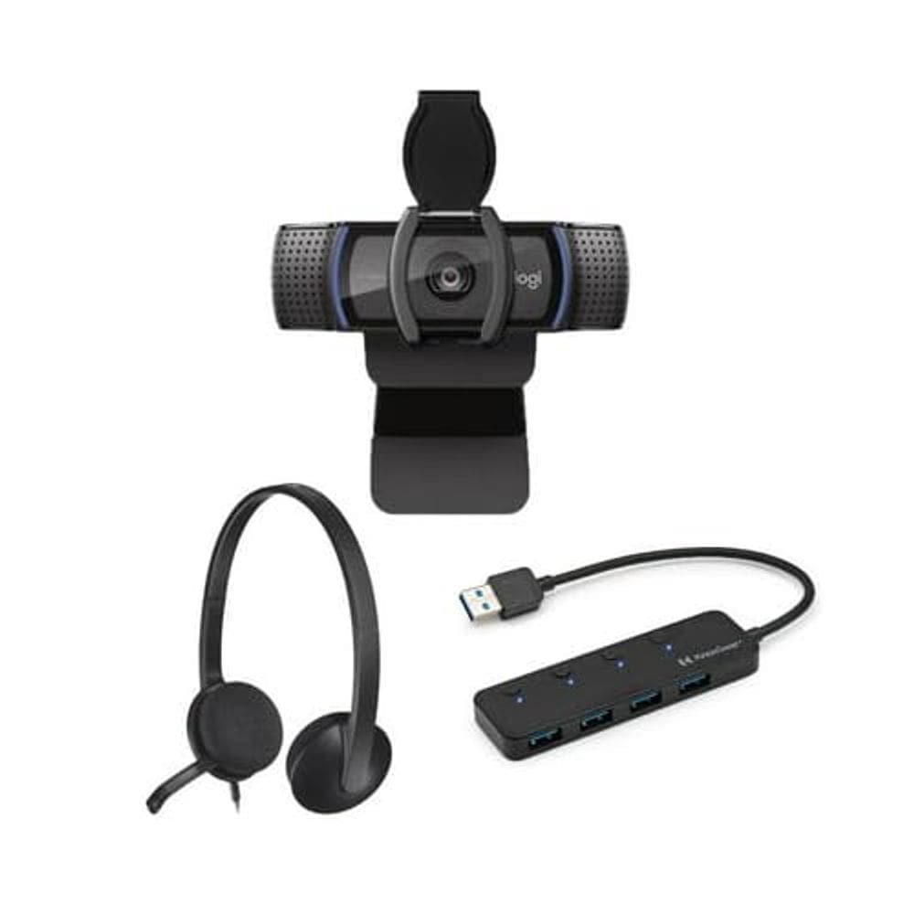 Webcam Logitech C920S Pro Stream 1080p/30fps com fone de ouvido H390