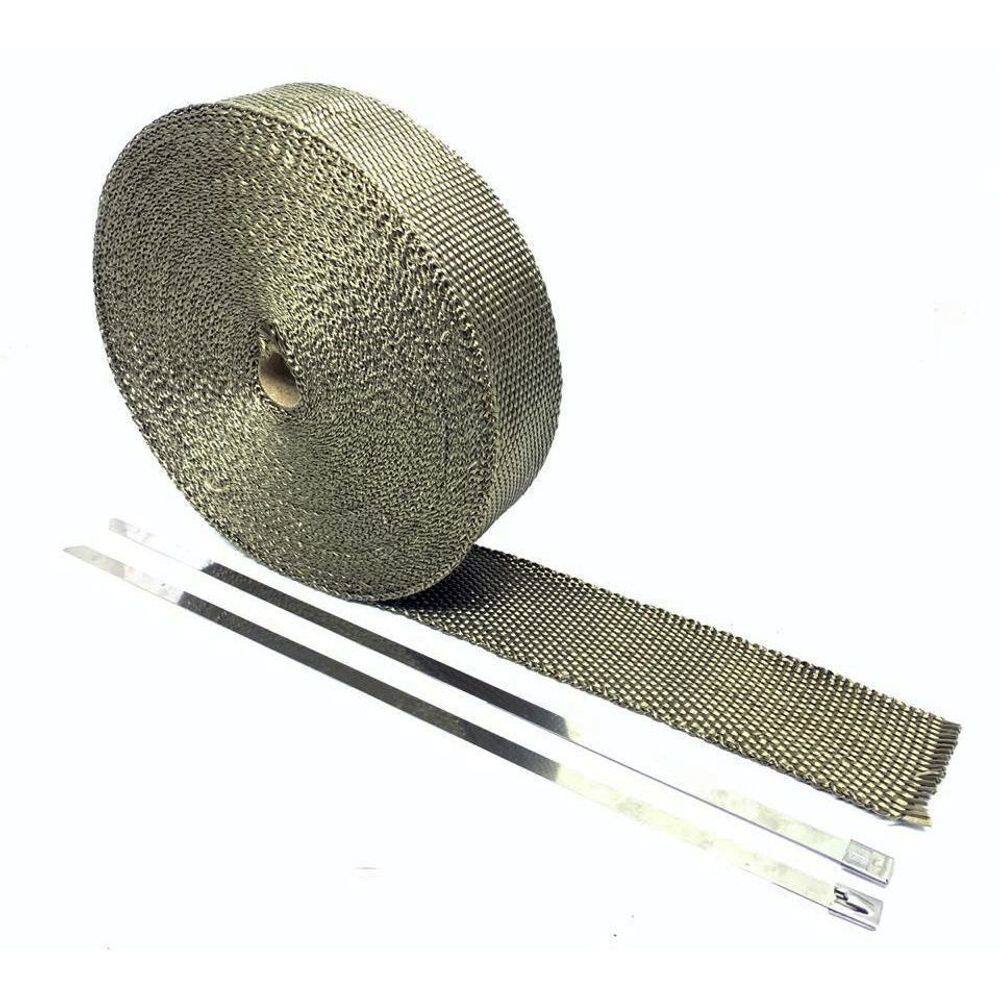 Fita Térmica Manta Para Escapamentos Motos 1 Metro de Fita + 2 Abraçadeiras
