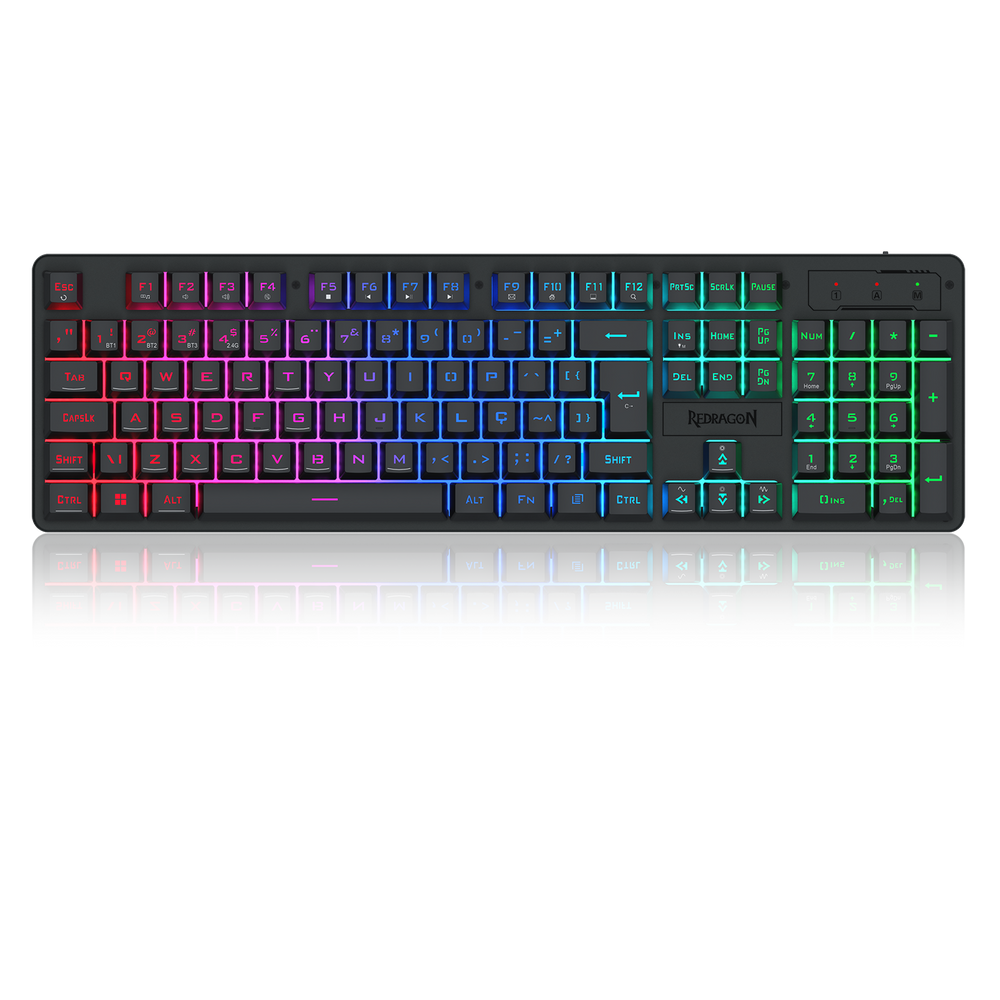 Teclado Membrana Gamer Redragon Netherbane Pro Sem Fio Preto