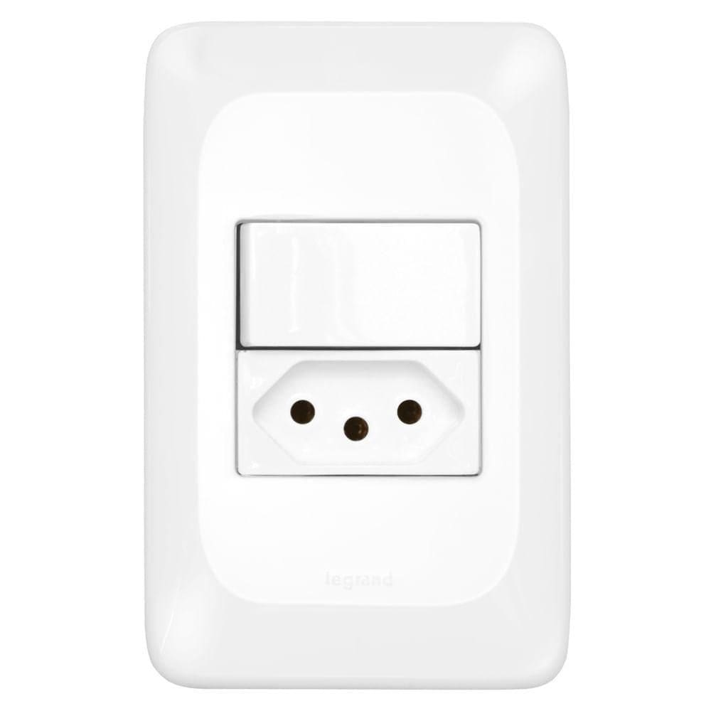 Interruptor Simples + Tomada 2p+t 10 Ampères 4x2 Lgx103 Pial Interruptor Simples + Tomada 2p+t 1