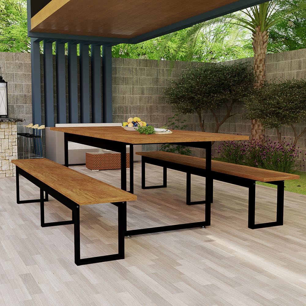 Conjunto Mesa Banco Para Vestiário Refeitório ou Area Goumet