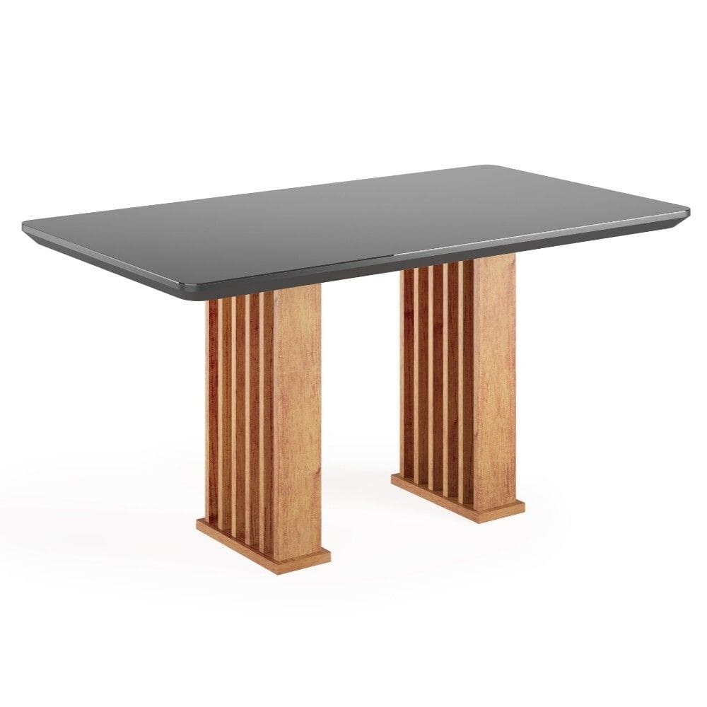 Mesa de Jantar 160cm com Tampo de Vidro Munique Viero