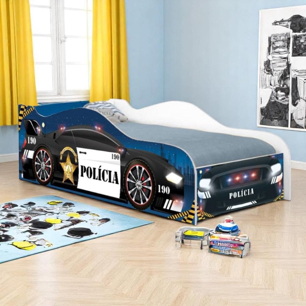Cama Carro de Polícia Kids Solteiro