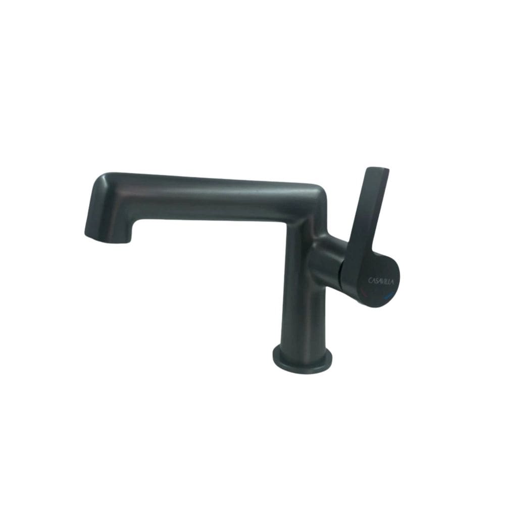 Torneira Bica Baixa Inclinada Moderna Cinza