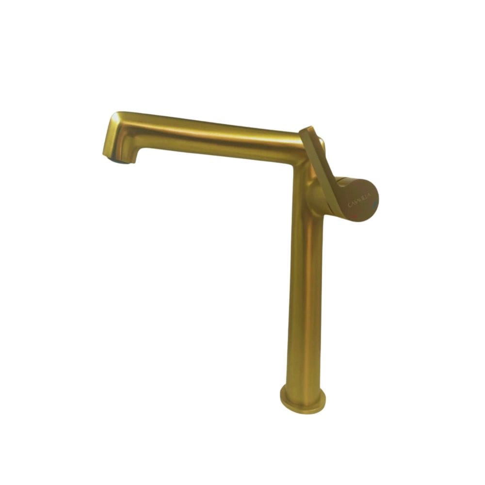 Torneira Bica Alta Inclinada Moderna Dourado
