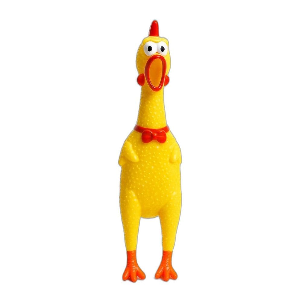 Frango Galinha Amarela M 29Cm Com Apito Para Cachorro