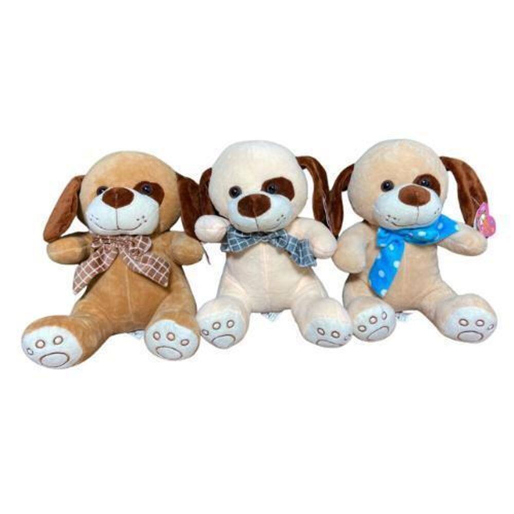 Cachorrinho De Pelúcia Sentado Com Gravata 25Cm