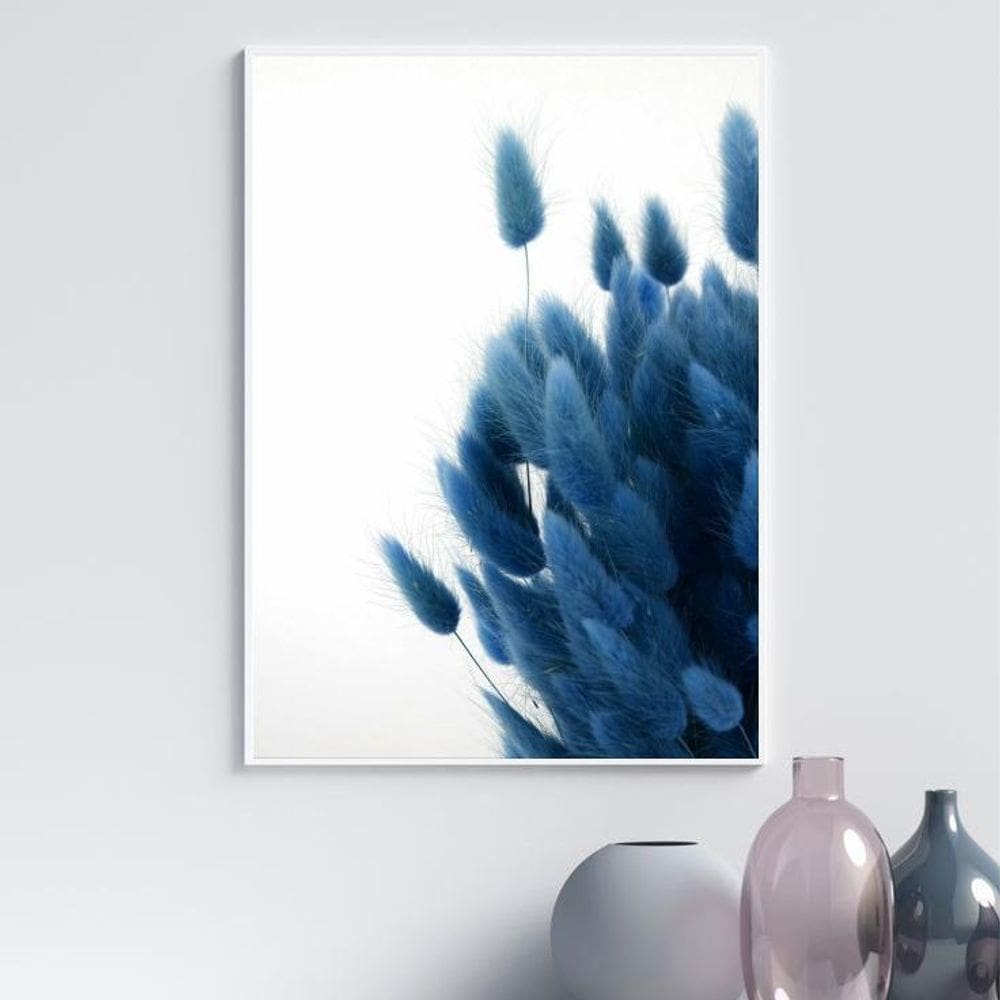 Quadro Linha Soft Azul - Flores 45X34Cm