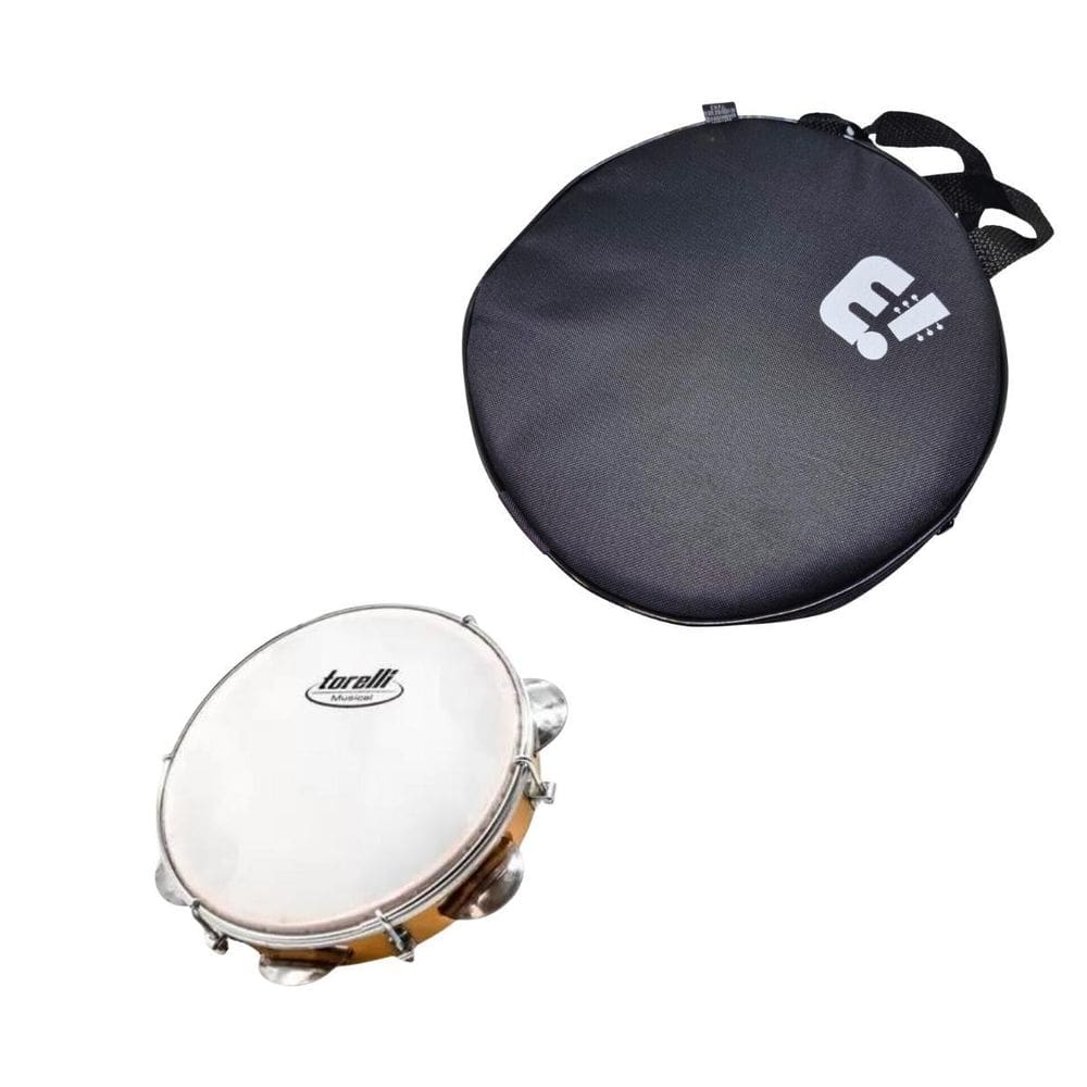 Kit Pandeiro 8`` Abs Pele Animal Torelli + Bag Acolchoada