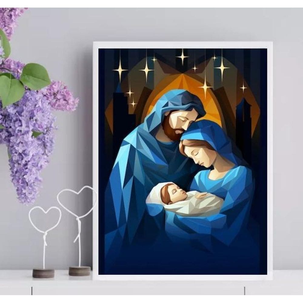 Quadro Arte Sagrada Família Moderna 24X18Cm