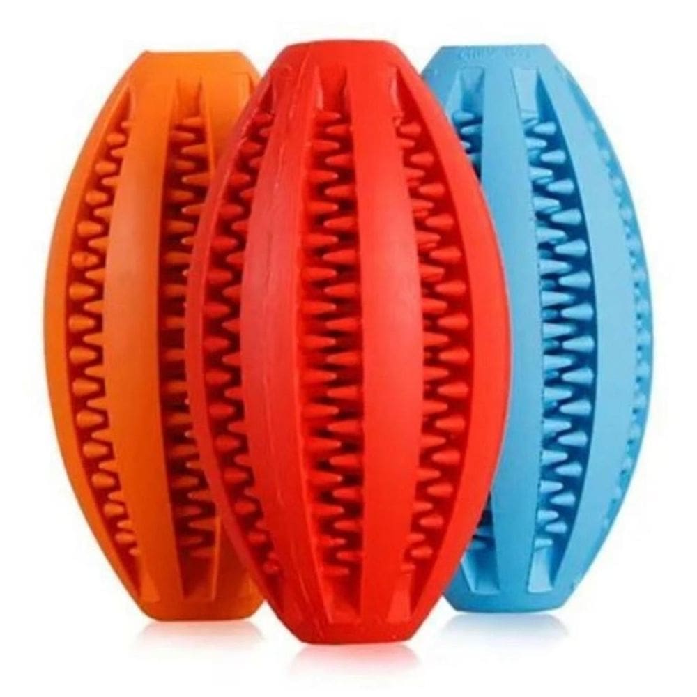 Mordedor Bola Oval Porta Petisco E Ração Para Cachorros