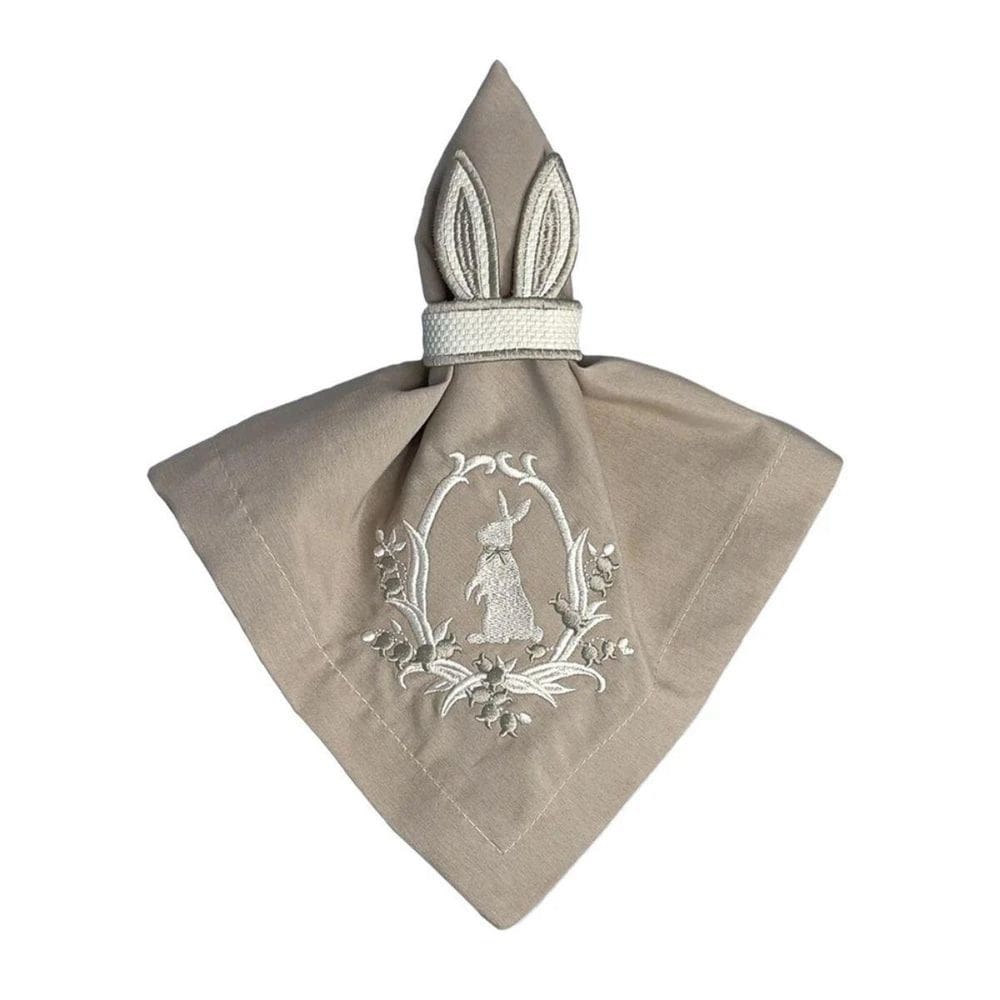 Guardanapo De Pascoa Com Bordado Marrom 533095 40X40 2Unid