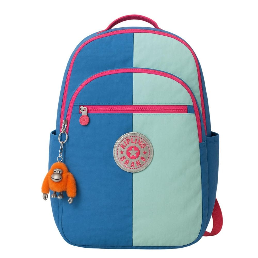Mochila Kipling Seoul Xl Com Porta Notebook Azul Chromapop
