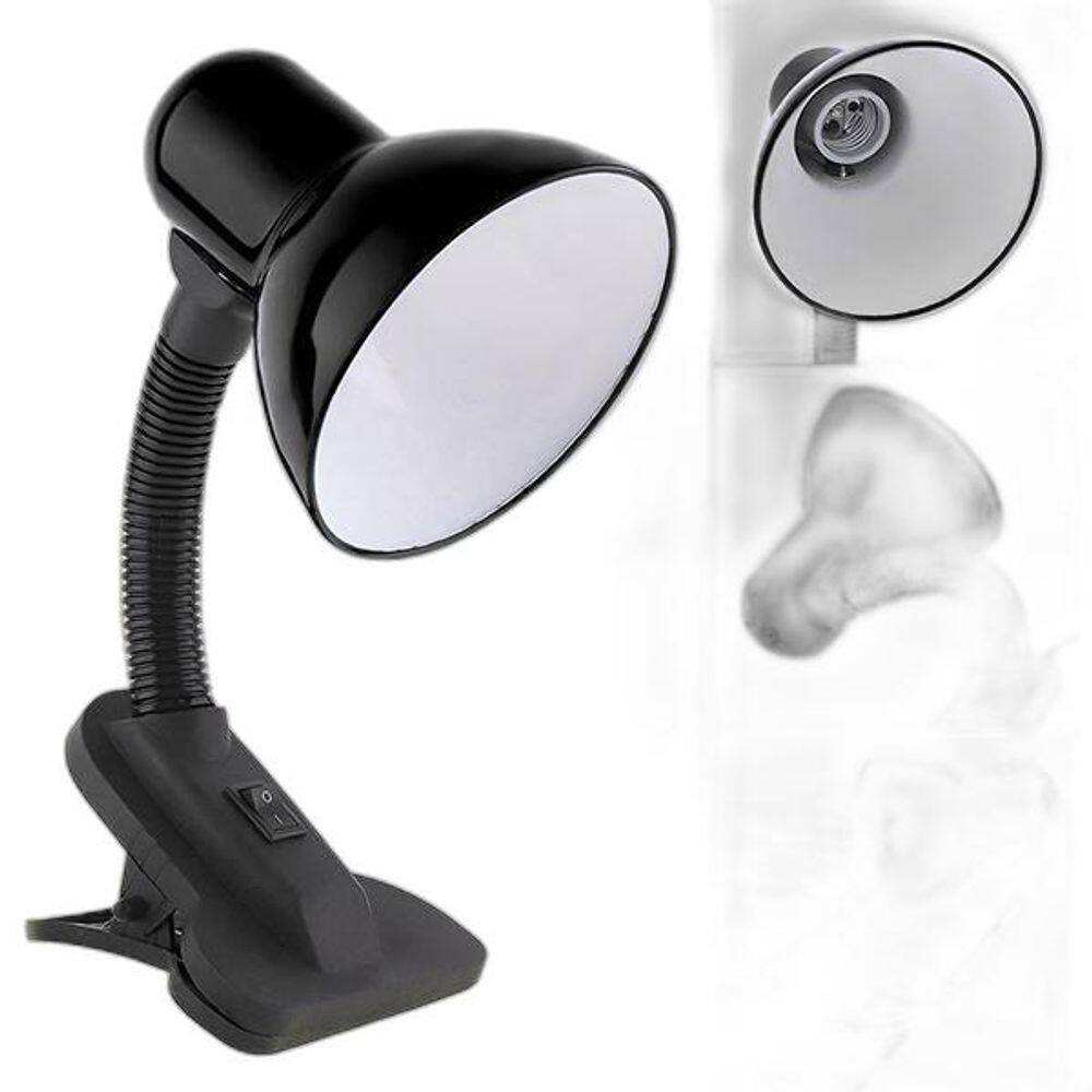 Luminária Articulada Preta Com Garra Presilha Bivolt