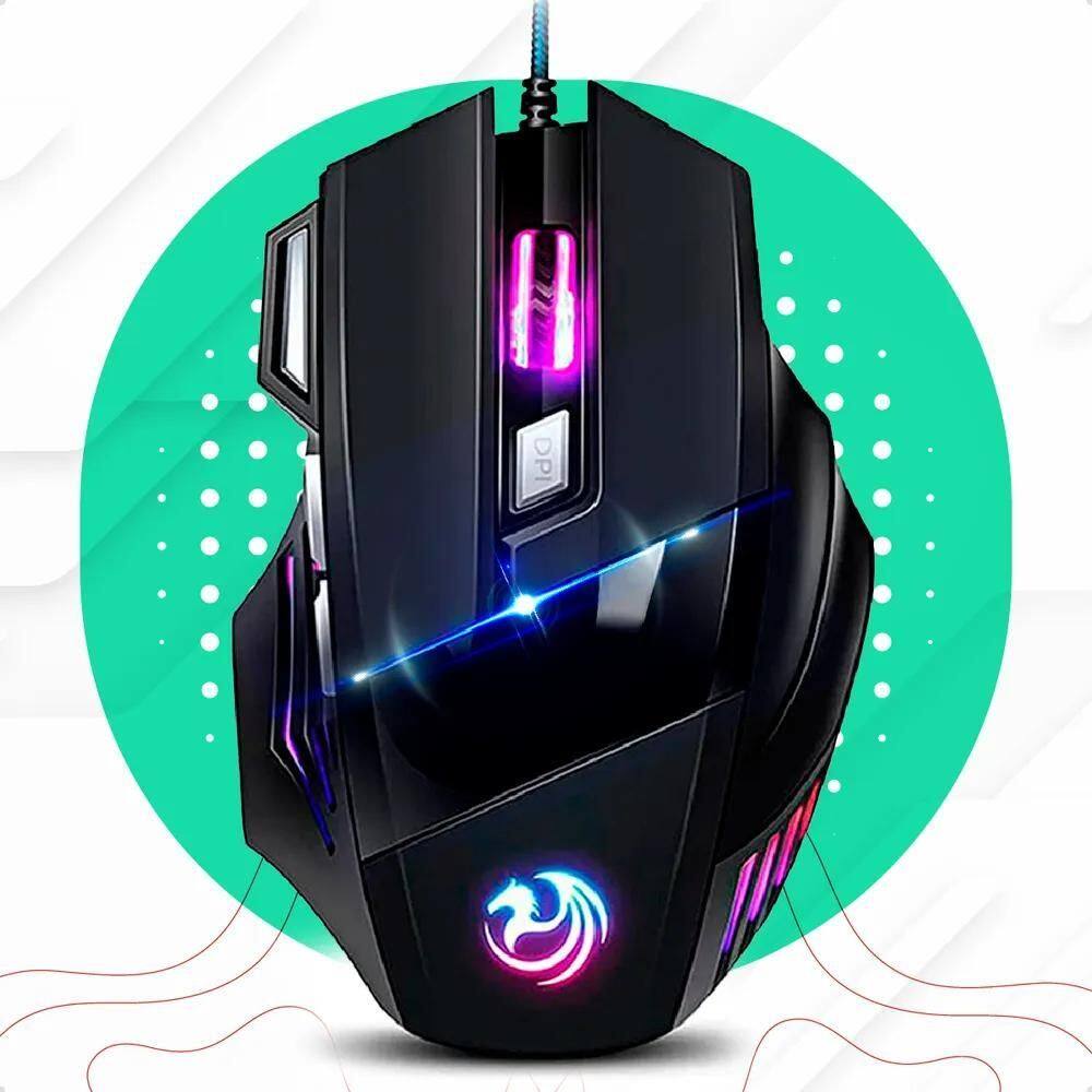Mouse Gamer Rgb 3200Dpi 7 Botões Fps/Moba Preciso
