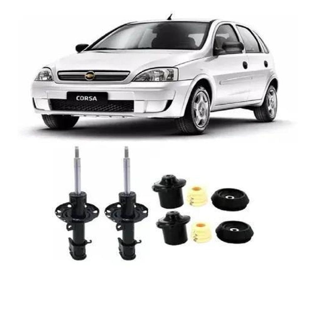 Kit Par Amortecedor Diante + Kit Montana Novo Corsa Premium
