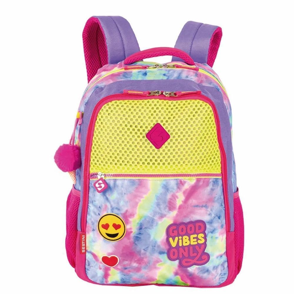 Mochila Grande Sestini Good Vibes - Colorido