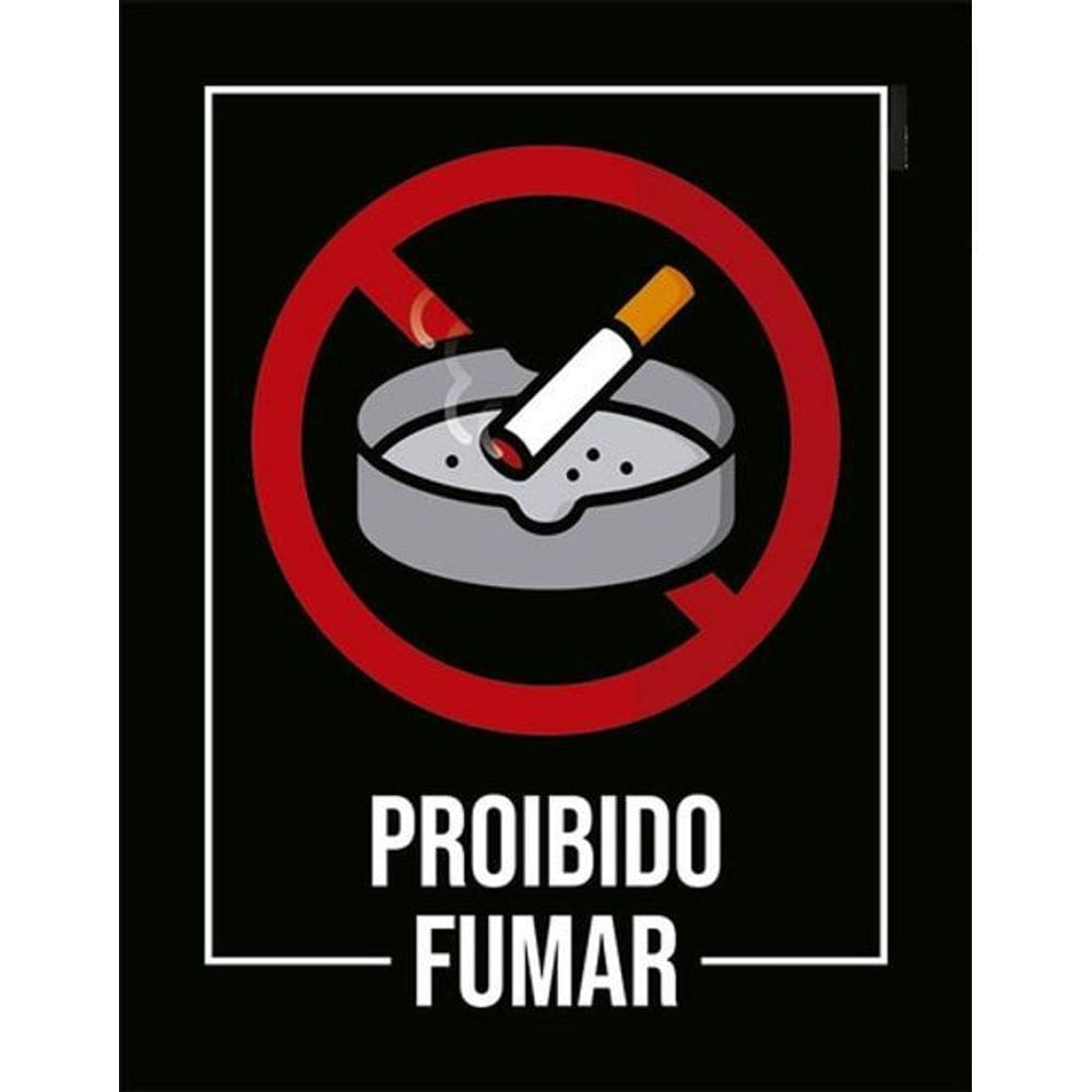 Kit 3 Placas Desenho Proibido Fumar
