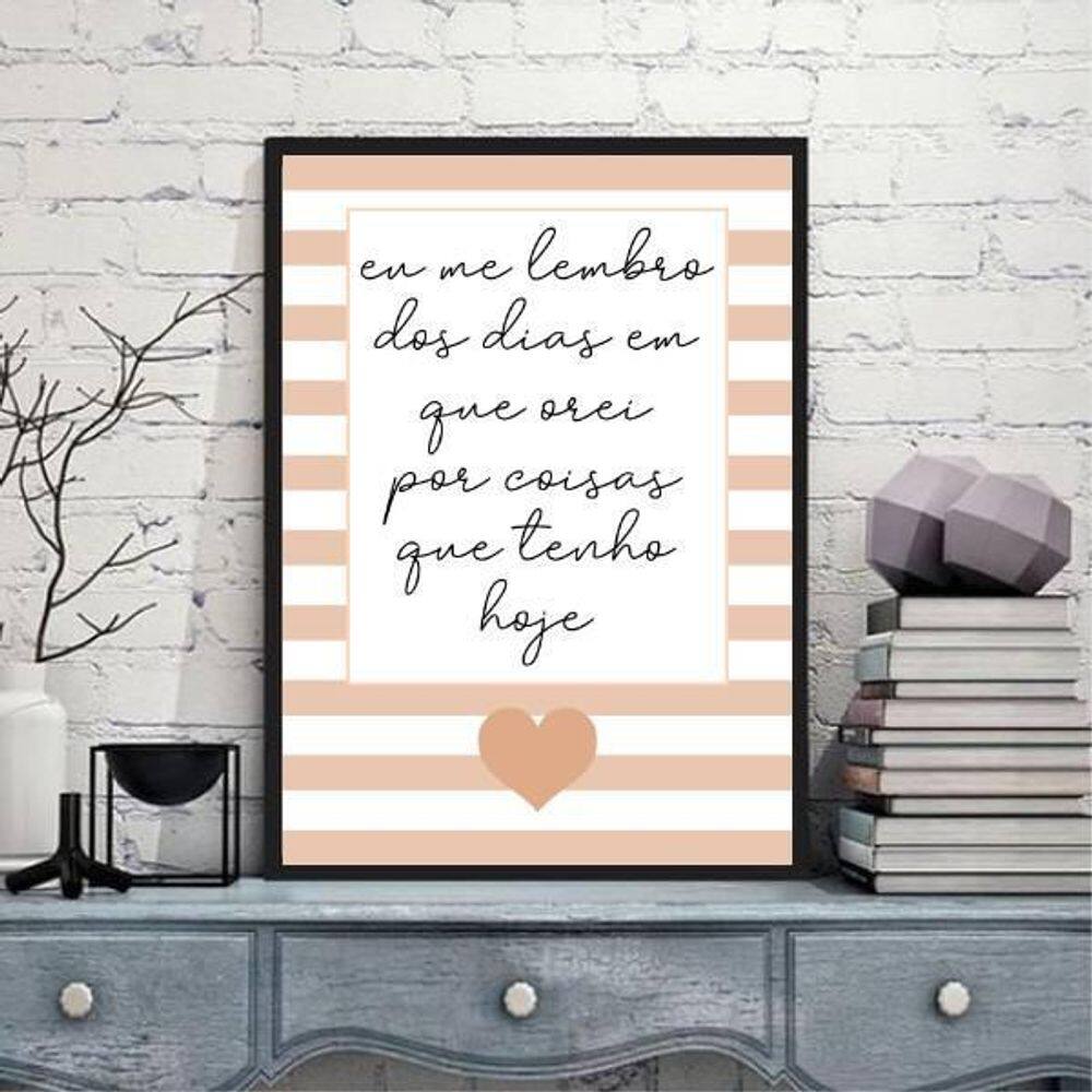 Quadro Frase Dias Em Que Orei 45X34Cm