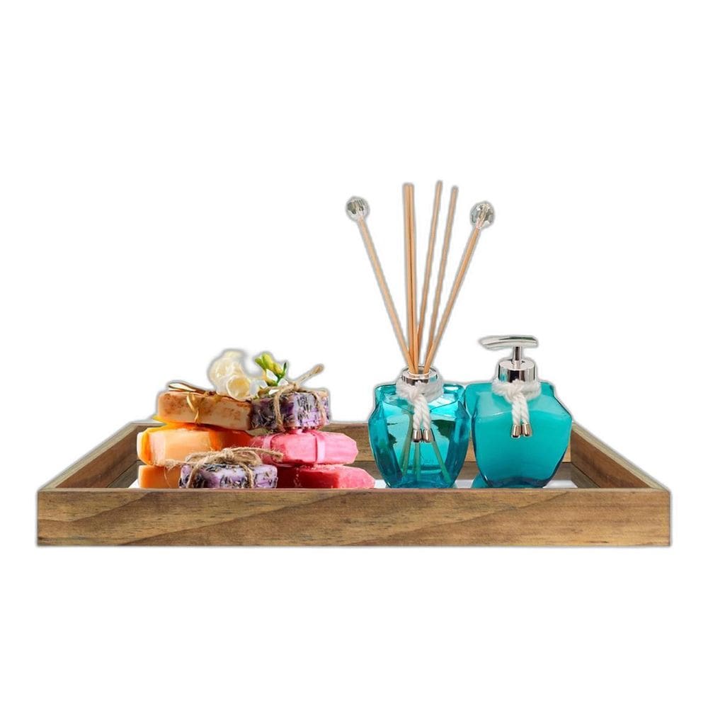 Bandeja Espelhada Banheiro Lavabo Luxo 30X45Cm Perfume 24H