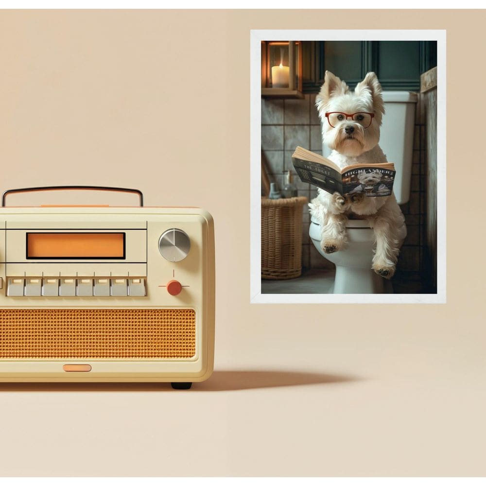 Quadro Decorativo Banheiro - West Highland 24X18Cm