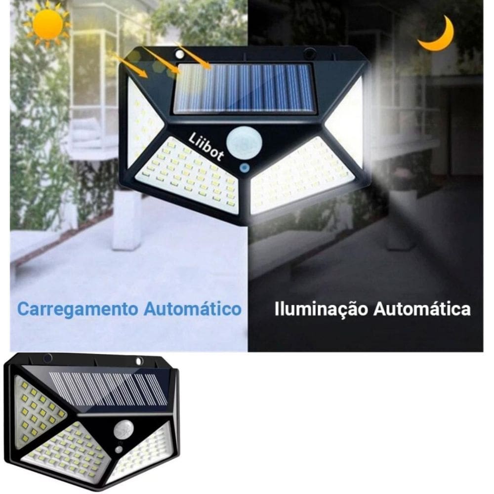 Luminária Solar Luz Branca Fria Alta Potência