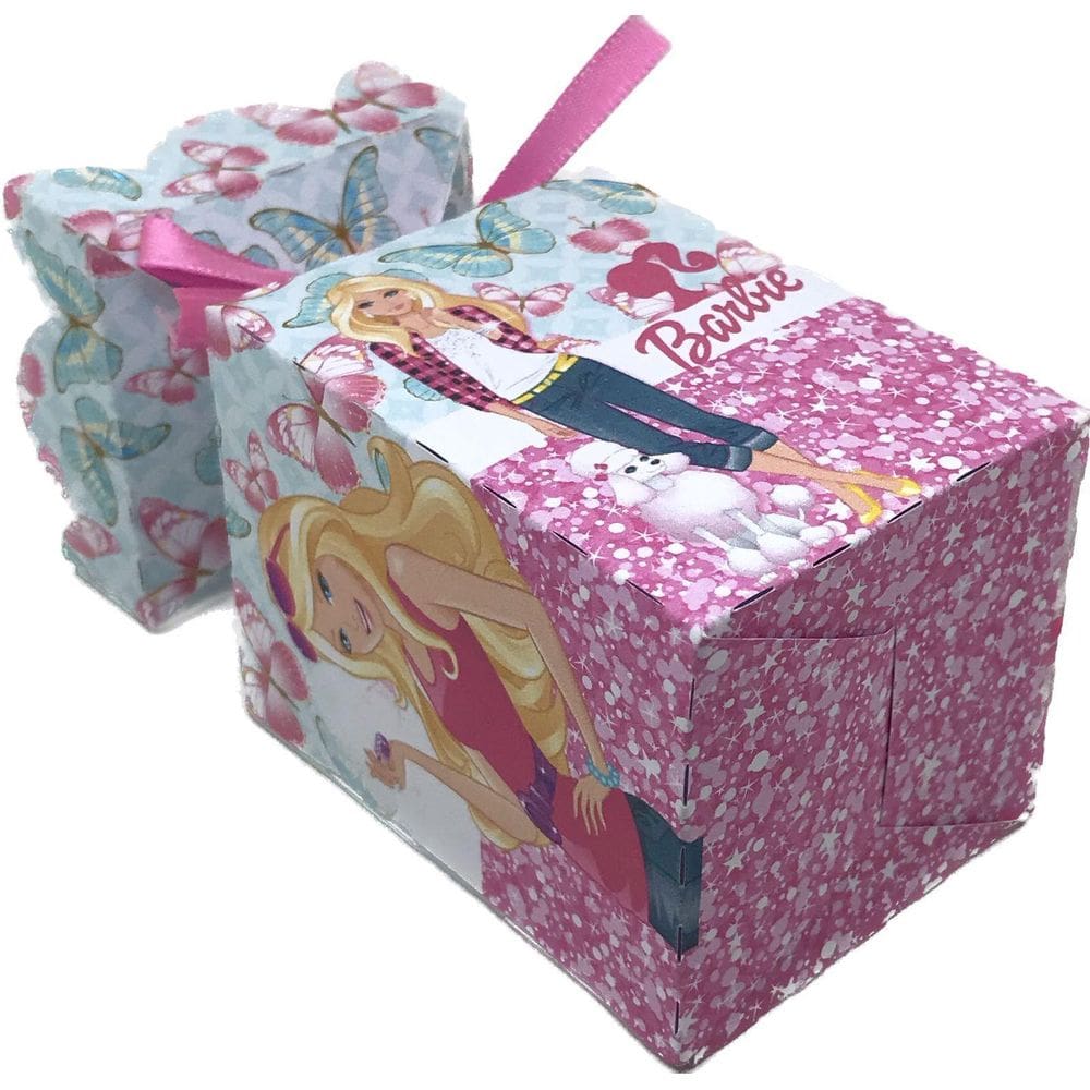 10 Caixa Lembrança Festa Infantil Tema Barbie - 10 Mini Bala