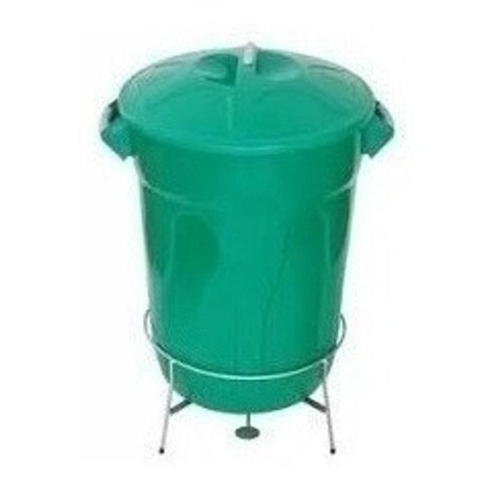 Cesto Lixeira Plástico Pedal Com Armação Em Aço 100 Litros