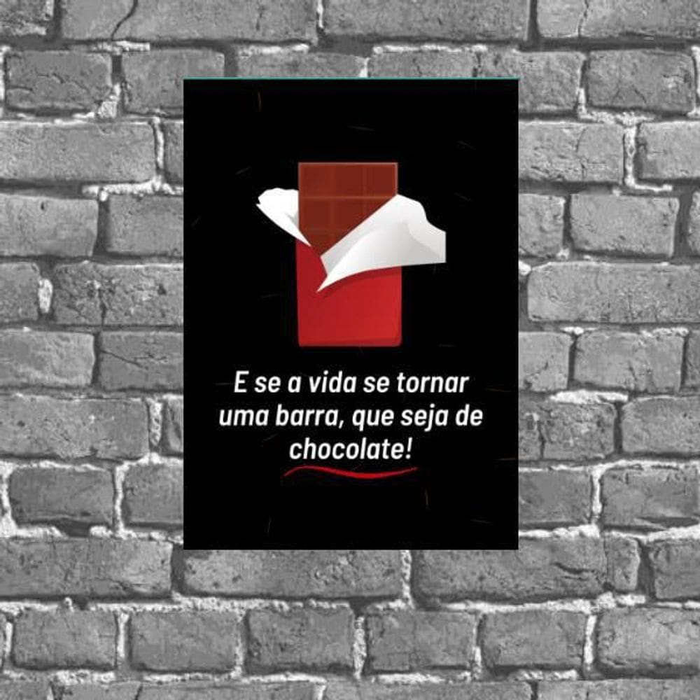 Placa Decorativa Barra De Chocolate 18X27Cm