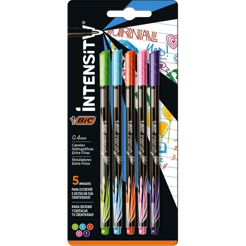 Caneta Hidrográfica Extra Fina Intensity Ponta 0,4Mm 5 Cores