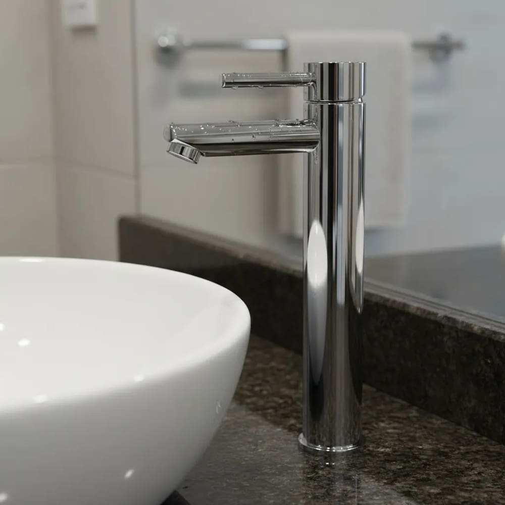 Torneira Monocomando Inox Cromado Bica Alta para Banheiro e Lavabo