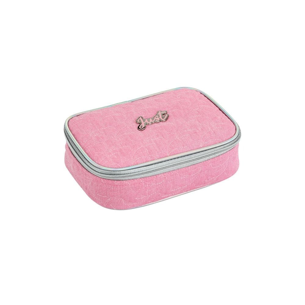 Estojo Escolar Penal Box Jeans Glitter - Rosa