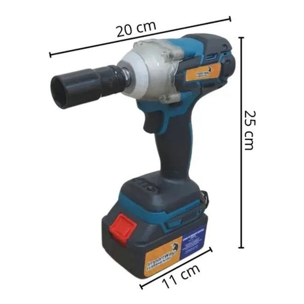 Chave De Impacto 18V Carregador 2 Baterias Lítio Com Maleta