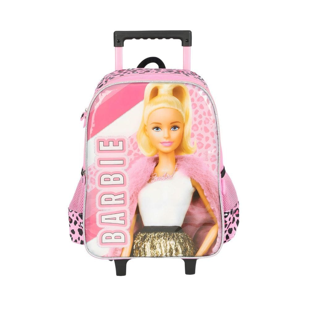 Mochila Escolar De Rodas Barbie - Rosa