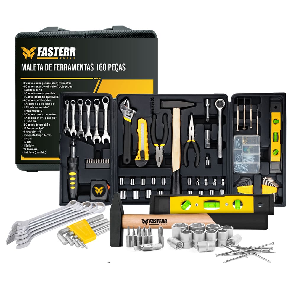 Kit De Ferramentas Manuais Com 160 Peças FASTERR - FST160