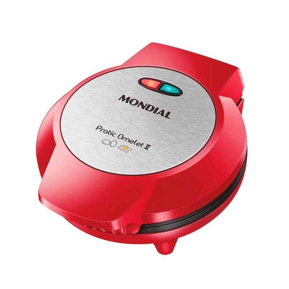 CLS | Omeleteira Elétrica Mondial Pratic Omelet II Vermelho/Inox 800W 127V - OM-04-RI