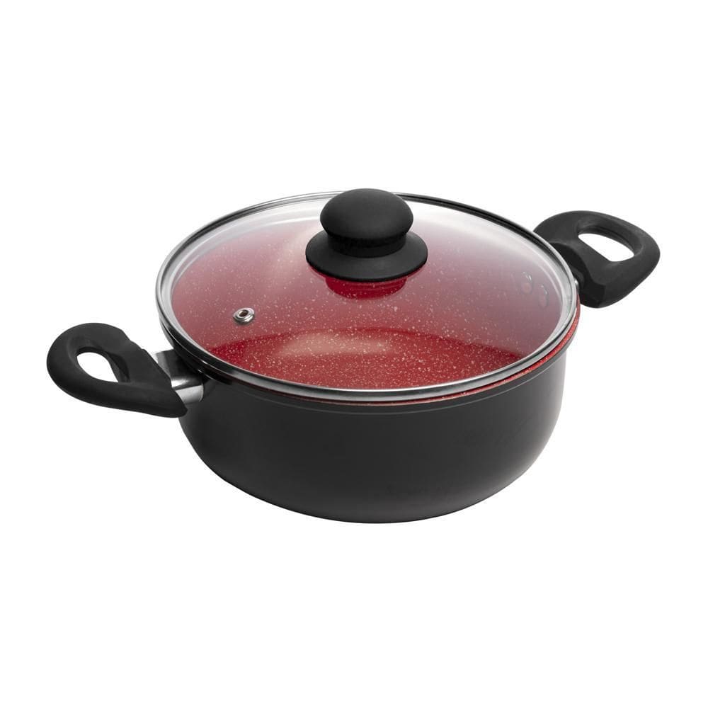 Caçarola de Indução Alumínio Revestimento Cerâmico Vermelha