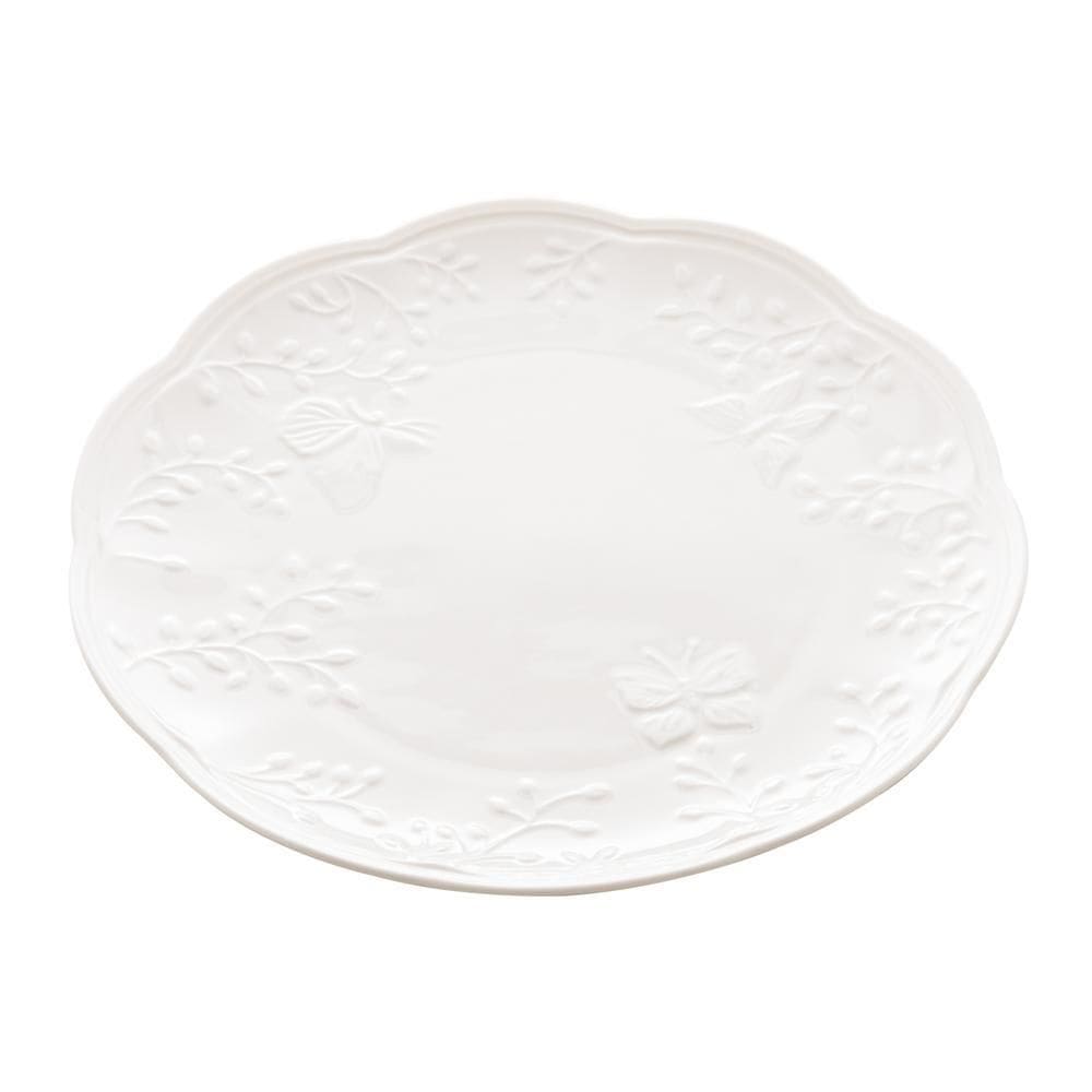 Prato Raso Porcelana New Bone Butterfly Flower 26,5cm x 27cm
