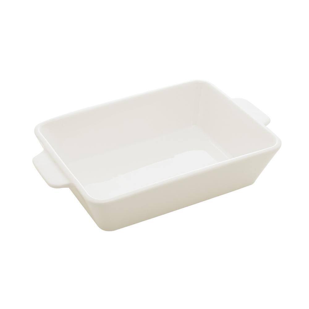 Refratário de Porcelana com Alça Basic Branco 28cm x 16,5cm