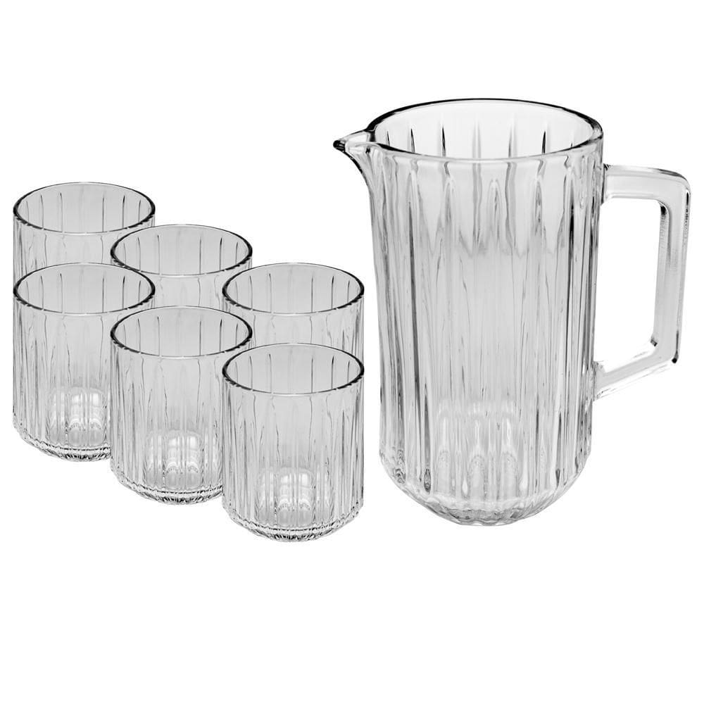 Conjunto Jarra com 6 Copos de Cristal Bangkok 1,45L/300ml