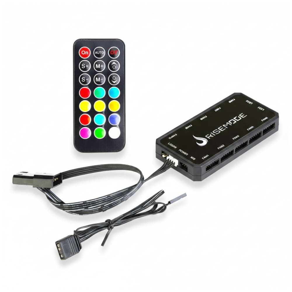 Controladora Até 10 Fans ARGB Rise Mode 6 Pinos Com Controle Remoto - RM-CON-01-5V