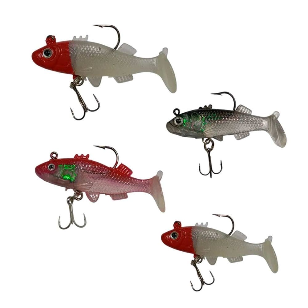 Isca Artificial 4 Peixes Pesca Soft Shad Pescaria Captura Lambari Robalo Tucunare Tainha Mar Açude Rio Lago