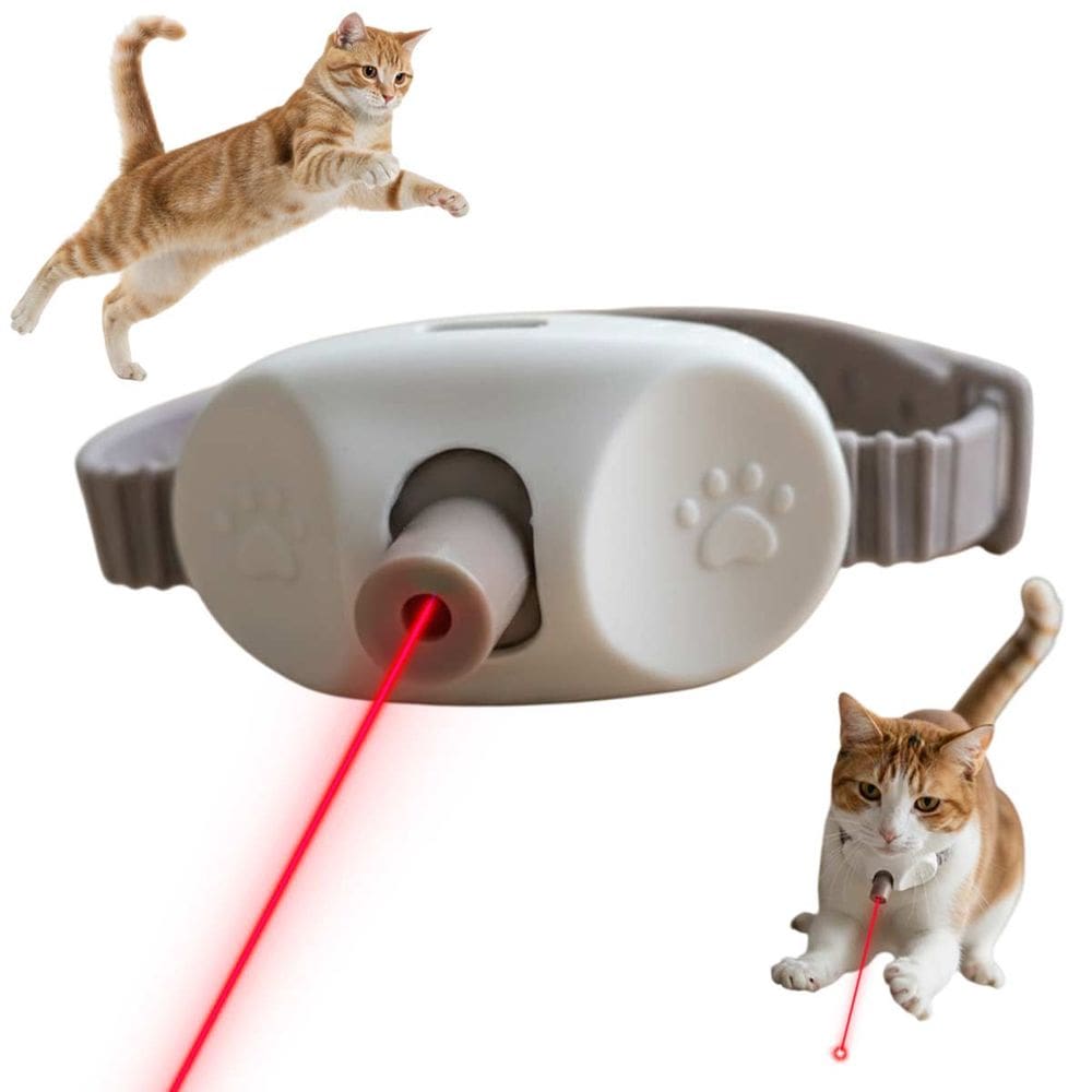 Coleira Laser Interativa Brinquedo Pratico Recarregavel Caça Colar Pet Animal Gato Estimaçao Usb Portatil