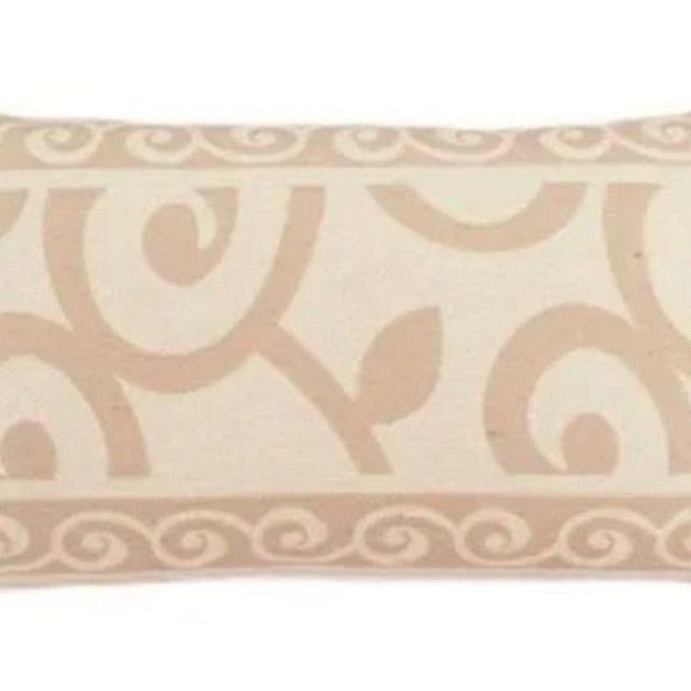 Almofada Decorativa Turin Retangular Com Refil 58% Algodão / 42% Poliéster - Arabesco Bege