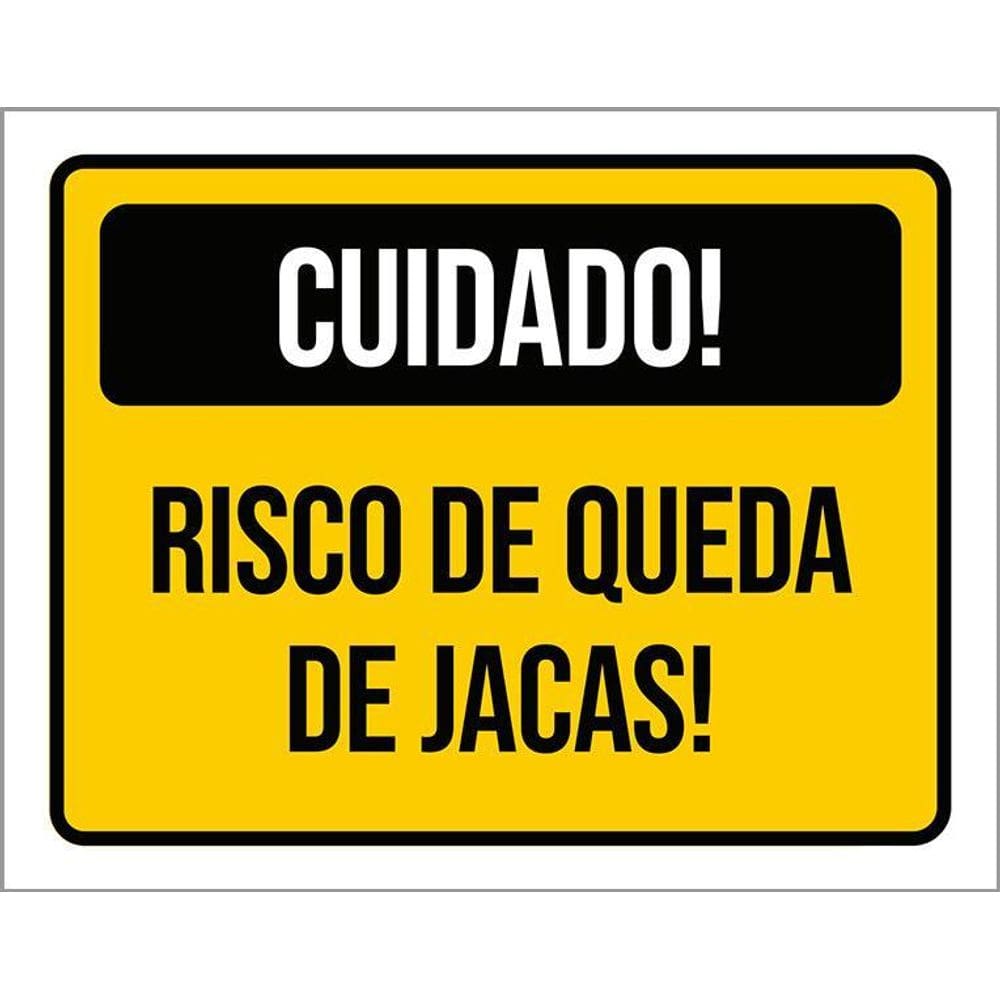 Placa Amarela - Cuidado Risco Queda De Jacas 36X46