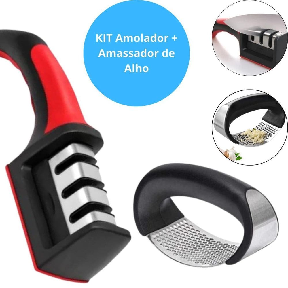 Kit Espremedor Ergonômico + Afiador De Facas Portátil