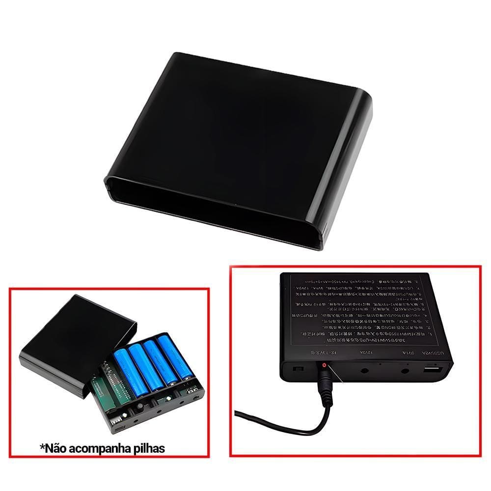 Mini Nobreak, Ups, 5V/9V/12V, Para Câmeras E Roteador-Preto